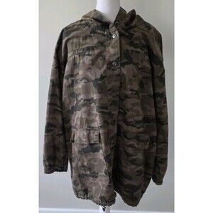 Highway Jeans Camo Utility Jacket Womens 2X Camouflage Hooded Field Coat Plus